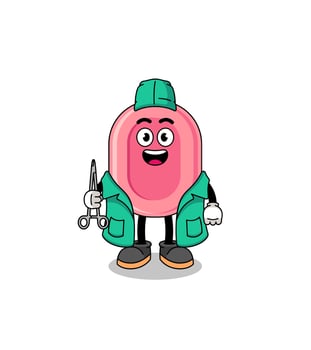 Illustration of soap mascot as a surgeon vector