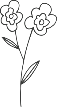 Hand drawn flower clipart design illustration png