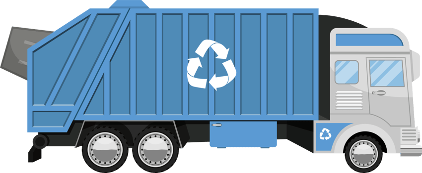 Garbage truck clipart design illustration png