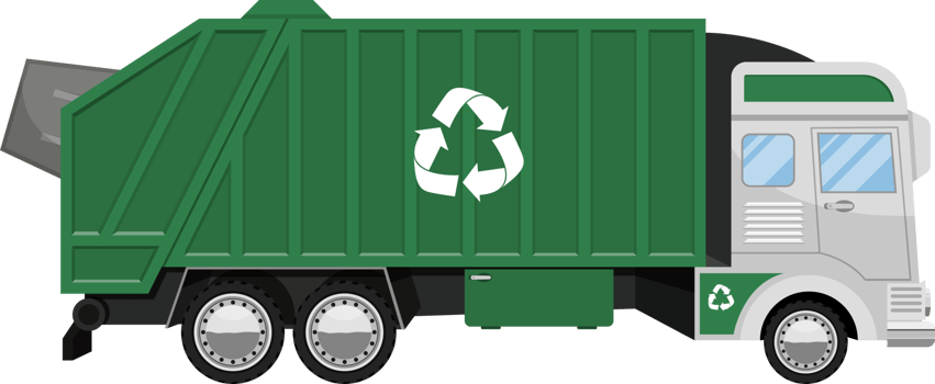 Garbage truck clipart design illustration png