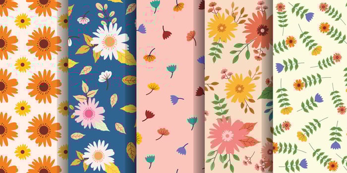 Floral digital paper romantic flower seamless pattern vector