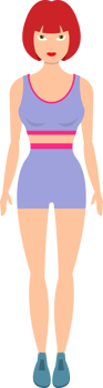 Sportive woman character clipart design illustration png