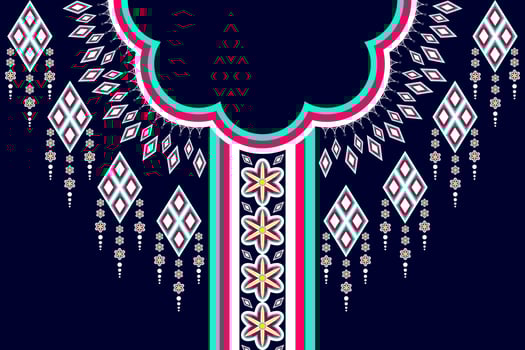 Geometric ethnic oriental ikat pattern traditional Design for background,carpet,wallpaper,clothing,wrapping,Batik,fabric,Vector illustration.embroidery style,Seamless pattern vector