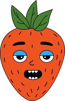 Funny cartoon character strawberry png