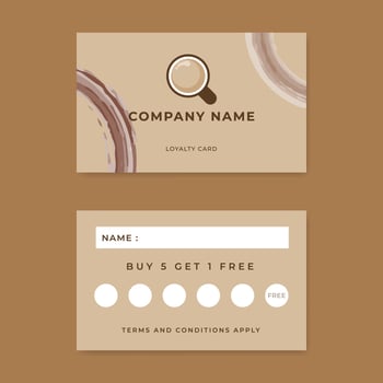loyalty card design for cafe coffee. Gift Card Design vector