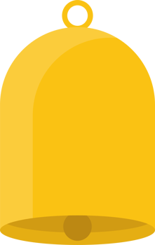 Golden bell clipart design illustration png