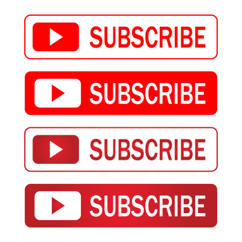 Red and gray subscribe button PNG image. Simple metallic subscribe button on a transparent background. Bell icon design with subscribe buttons.