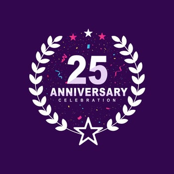 25 Anniversary celebration lettering design color of 25 years Anniversary design. vector