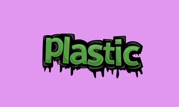 PLASTIC writing vector design on pink background