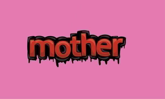 MOTHER writing vector design on pink background