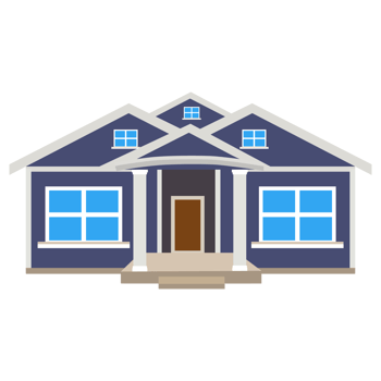 Little boy helping his father to build a fence for their house. Modern house vector with two men flat character. Building a fence and house with a little boy flat illustration vector. png