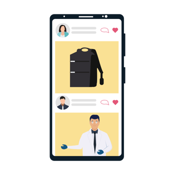 Man using a smartphone and scrolling inside social media concept vector. Man flat character design with a mobile phone and social media. Using social media with a cell phone for business communication png