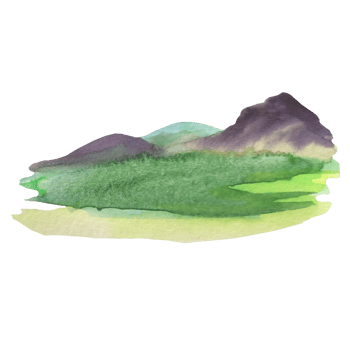 mountains, hills watercolor illustration png