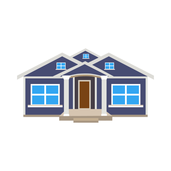 Little boy helping his father to build a fence for their house. Modern house vector with two men flat character. Building a fence and house with a little boy flat illustration vector. png