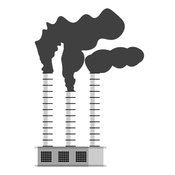 Mills and factories polluting environment concept. Global nuclear power plants and industries are polluting the earth. Factory waste is creating water and air pollution with a world map vector. png