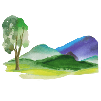 mountains, hills watercolor illustration png