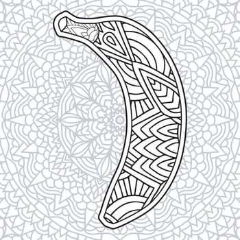 fruit  coloring book page for adults vector