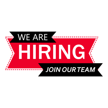 Job vacancy social media post png with we are hiring text. Job recruitment poster element image with red and black colors. Recruitment banner element design for business.