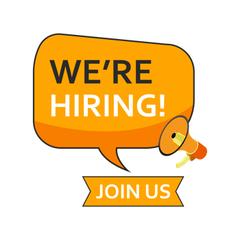 Recruitment banner element design with a microphone. Hiring concept design for business. We are hiring and job vacancies element png image. Open vacancy design.