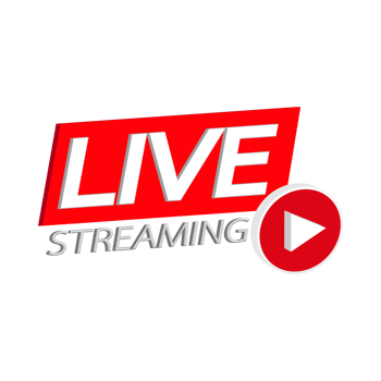 Live streaming 3D simple icon design for the broadcast system. Stylish live streaming icon with red color shade. Simple red and white television or social media lower third button design. png