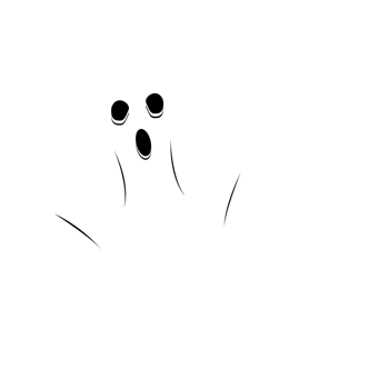 Halloween funny white ghost design on a black background. Ghost with abstract shape design. Halloween white ghost party element vector illustration. Ghost vector with a scary face. png