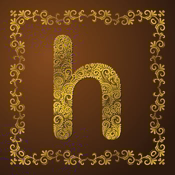 F Latter Art Using Custom Brush Art and Beautiful Frame Background vector
