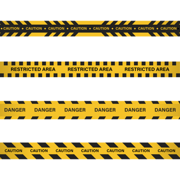 Restricted area, danger tape with yellow and black color. Caution tape for police, accident, under construction, website. Vector warning sign set. Caution tape set with black and yellow warning tape. png
