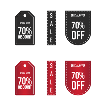 Black and red sales badge. Discount sticker collection. Super offer 50 percent discount tag with black and red color. Super Sale discount coupon vector. Offer badge collection. Mega sale badge set. png