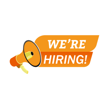 We are hiring vector design with black font design on white background with mike speaker design. Business recruiting concept with red and black color. Join us vector design for the hiring concept. png