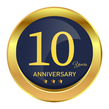 Anniversary royal badge design with a shield shape.Anniversary badge design with golden gradient color. Golden and Black badge design with ribbon vector illustration. png