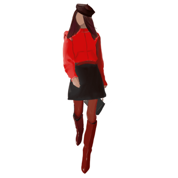 girl take on head and miniskirt png