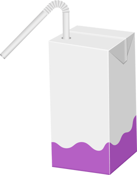 Straw juice carton package clipart design illustration png
