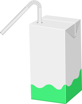 Straw juice carton package clipart design illustration png