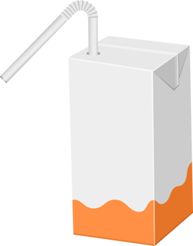 Straw juice carton package clipart design illustration png