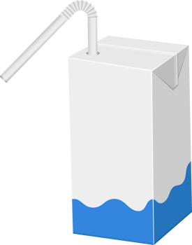 Straw juice carton package clipart design illustration png