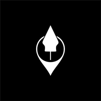 'Gunungan Wayang' and Location Icon Symbol for Icon Symbol for Javanese Cultural and Art Center Place Location. Vector Illustration