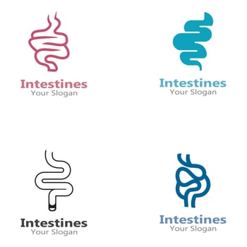 Intestine human Logo Collections digestion Organ medical design vector