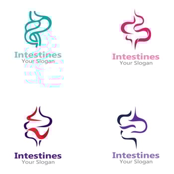 Intestine human Logo Collections digestion Organ medical design vector