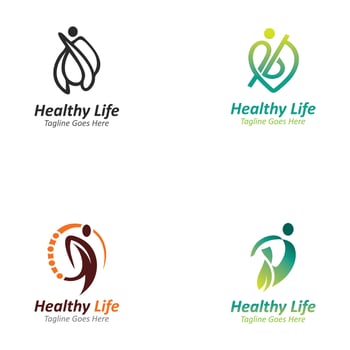 People leaf wellness logo abstract nature design Vector Image template