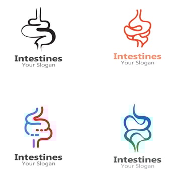 Intestine human Logo Collections digestion Organ medical design vector