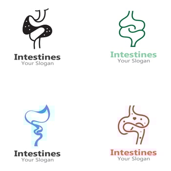 Intestine human Logo Collections digestion Organ medical design vector