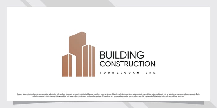 Building logo design for business construction with creative concept Premium Vector