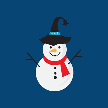 snowman santa christmas new year vector logo