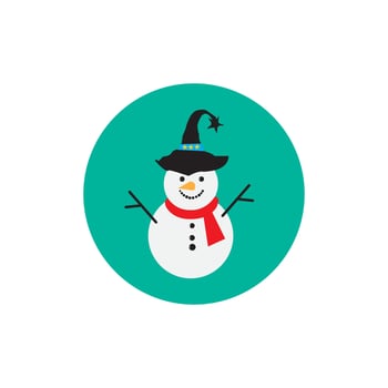 snowman santa christmas new year vector logo