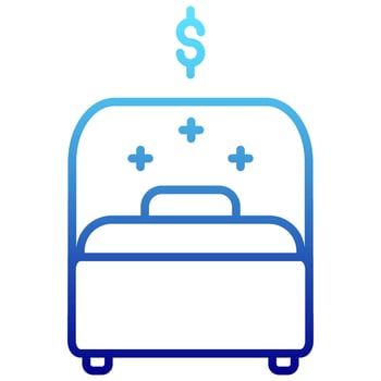 single bed icon with transparent background vector