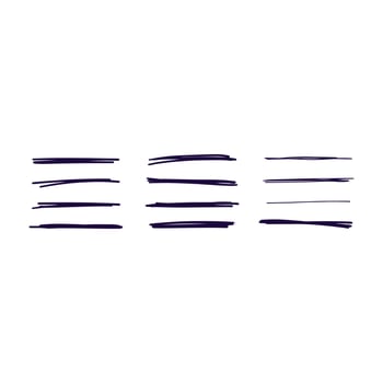 Vector hand drawn set of underlines