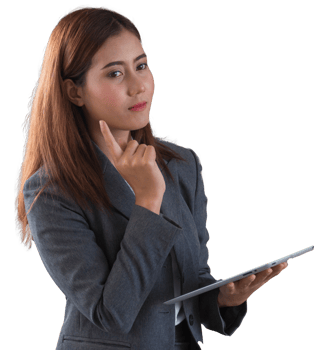 Asia business woman working in a cafe png