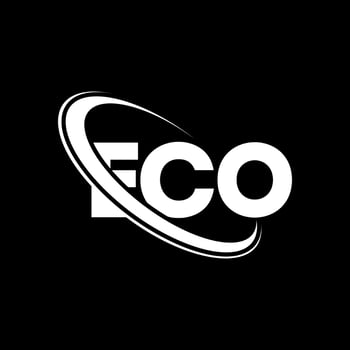 ECO logo. ECO letter. ECO letter logo design. Initials ECO logo linked with circle and uppercase monogram logo. ECO typography for technology, business and real estate brand. vector