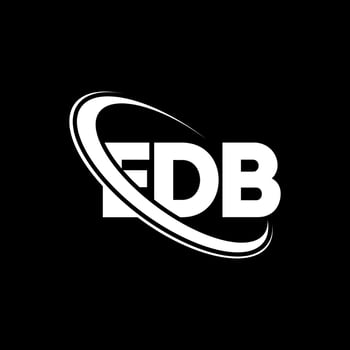 EDB logo. EDB letter. EDB letter logo design. Initials EDB logo linked with circle and uppercase monogram logo. EDB typography for technology, business and real estate brand. vector