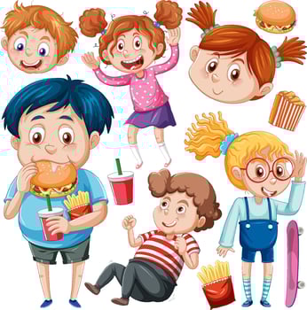 Children cartoon character seamless pattern vector